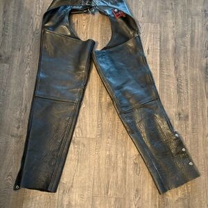 First Leather Apparel Black Chaps Sz XS